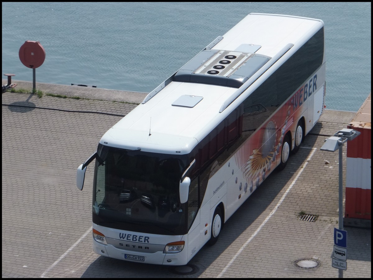 Setra 416 GT-HD von Weber aus Deutschland im Stadthafen Sassnitz.