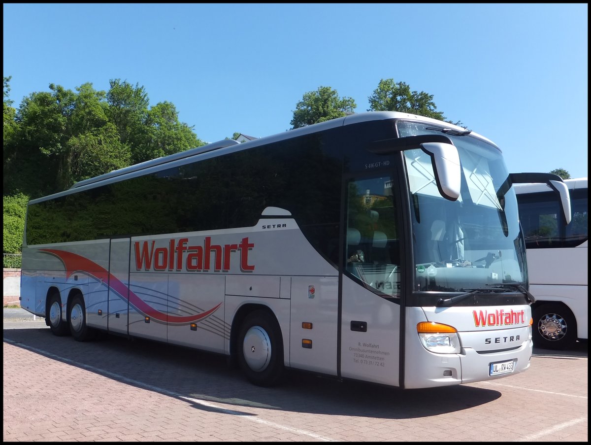 Setra 416 GT-HD von Wolfahrt aus Deutschland im Stadthafen Sassnitz.