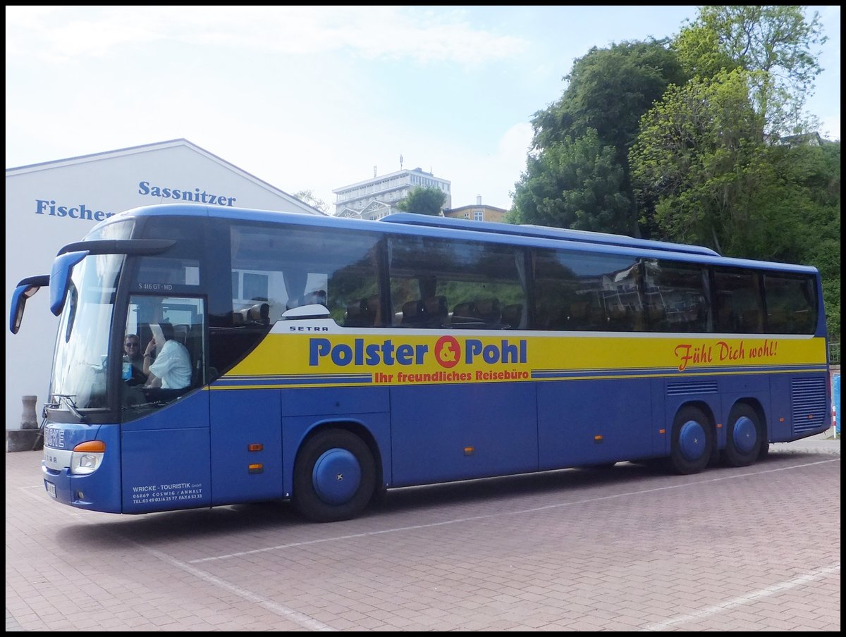 Setra 416 GT-HD von Wricke Touristik aus Deutschland im Stadthafen Sassnitz.