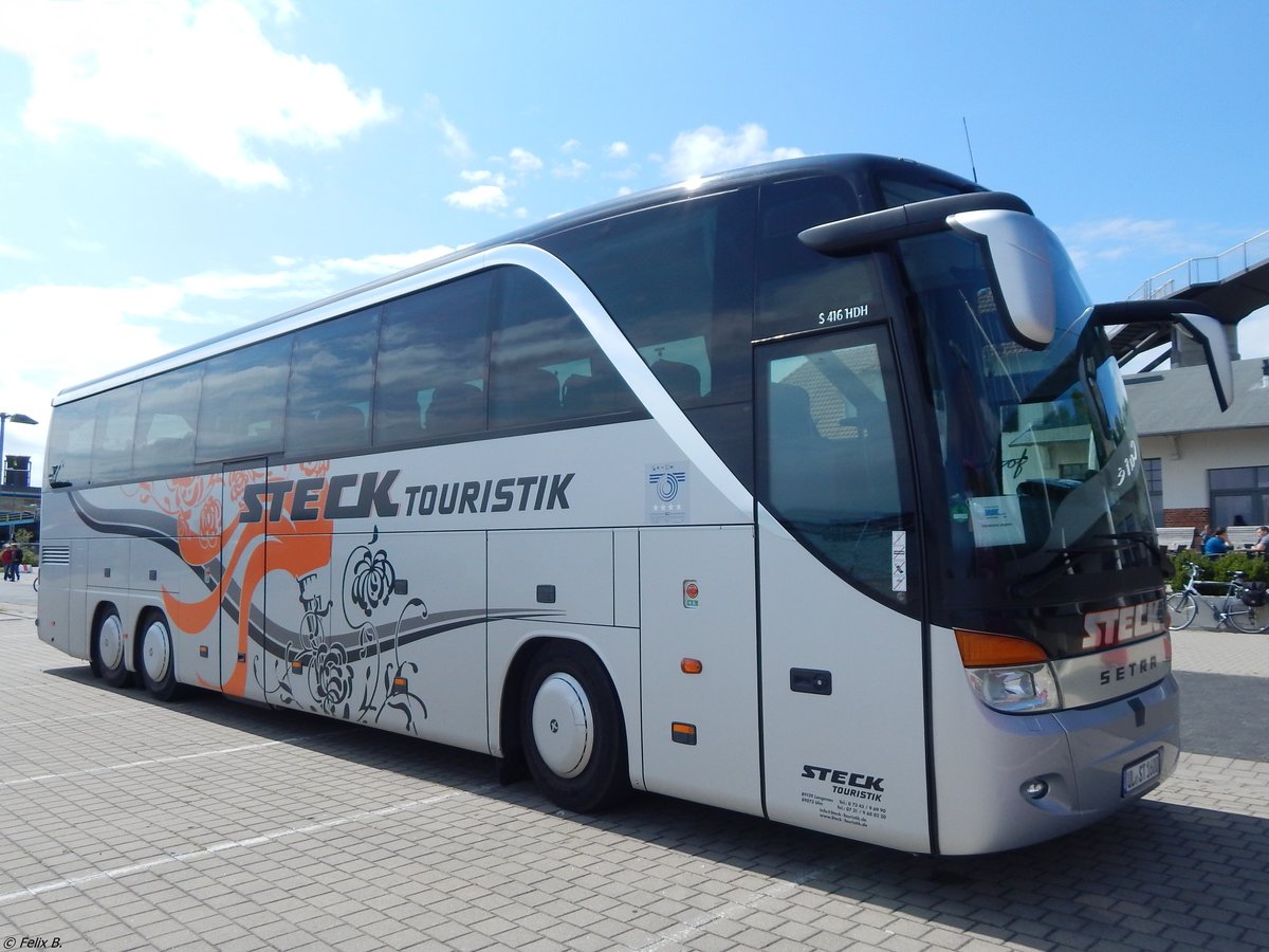 Setra 416 HDH von Steck Touristik aus Deutschland im Stadthafen Sassnitz.