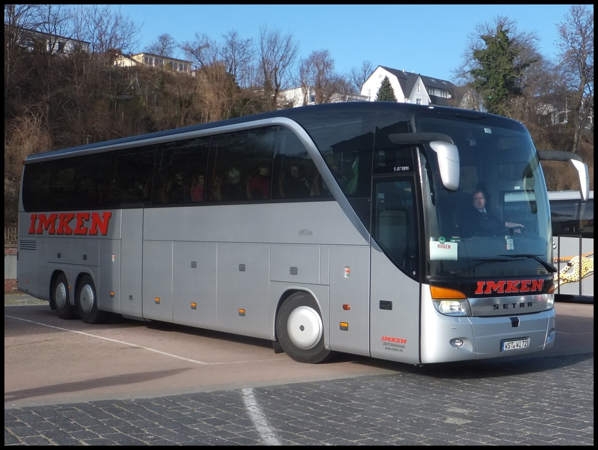 Setra 417 HDH von Imken aus Deutschland im Stadthafen Sassnitz.