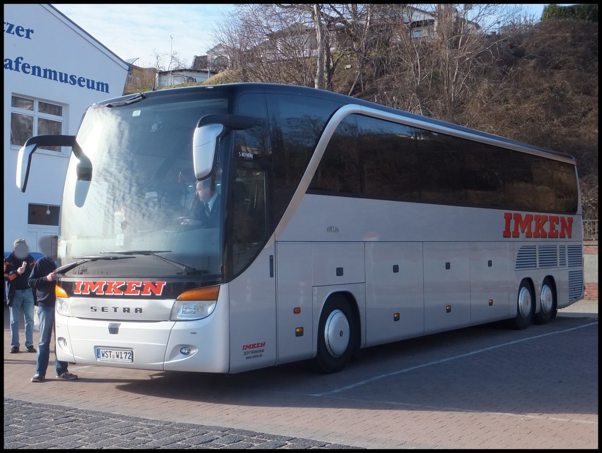 Setra 417 HDH von Imken aus Deutschland im Stadthafen Sassnitz.