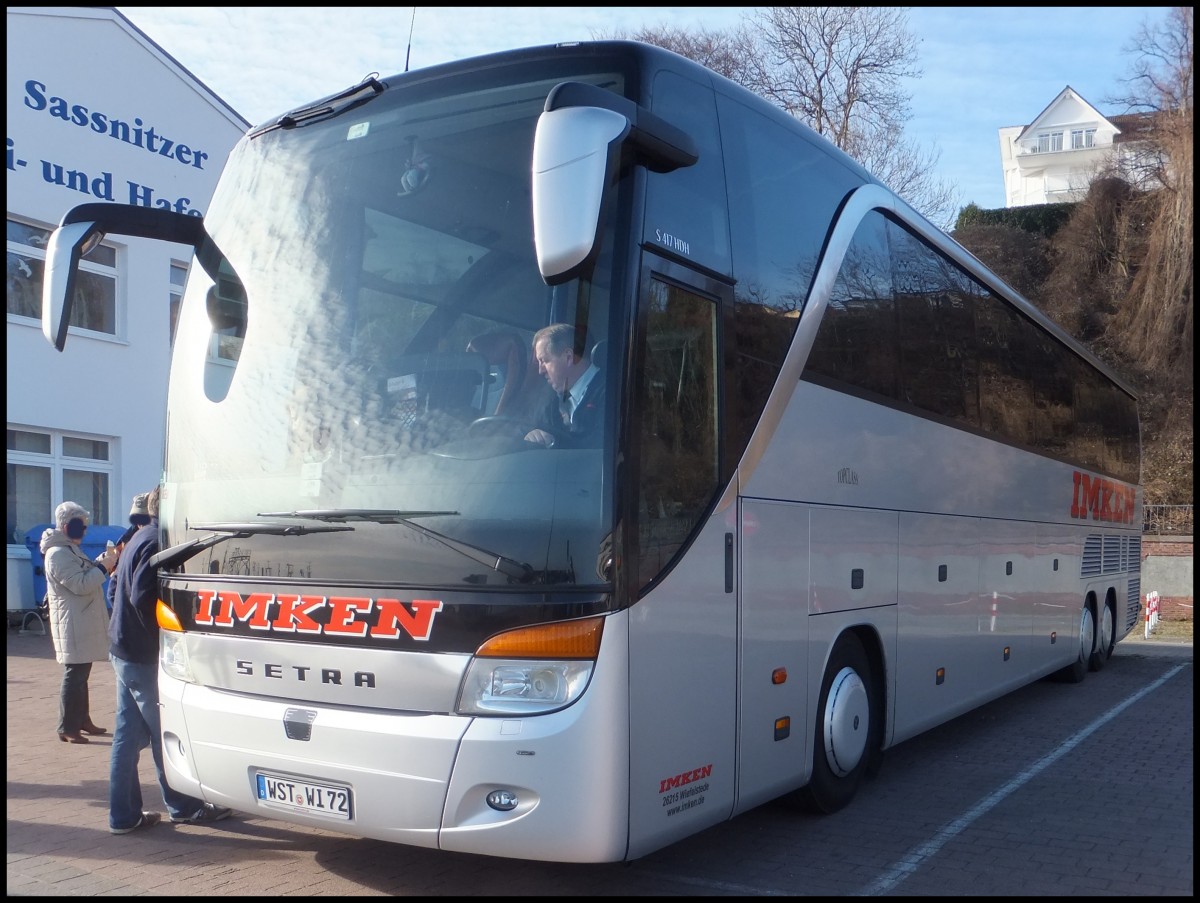 Setra 417 HDH von Imken aus Deutschland im Stadthafen Sassnitz.