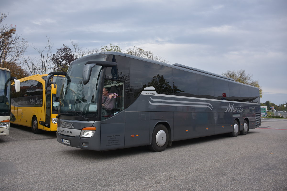 Setra 419 GT-HD von Merck Reisen aus der BRD 09/2017 in Krems gesehen.