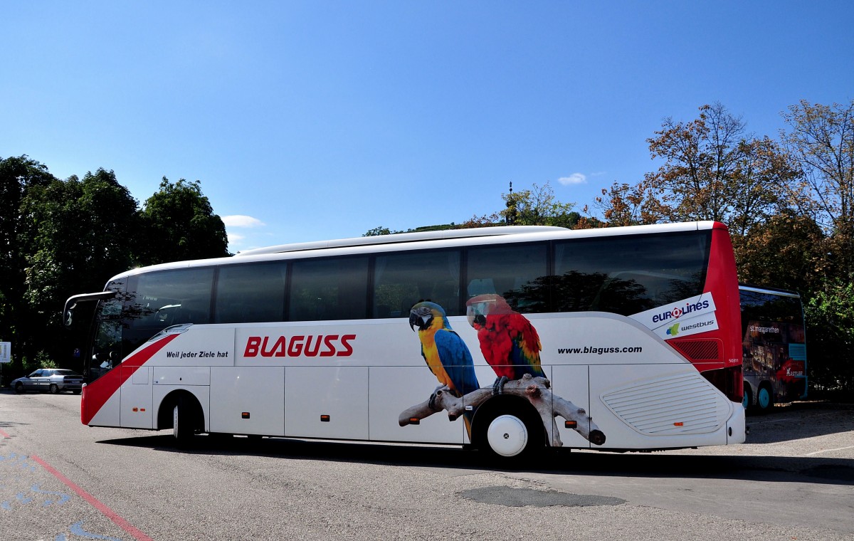 Setra 515 HD von Blaguss/Wien am 24.August 2014 in Krems gesehen.