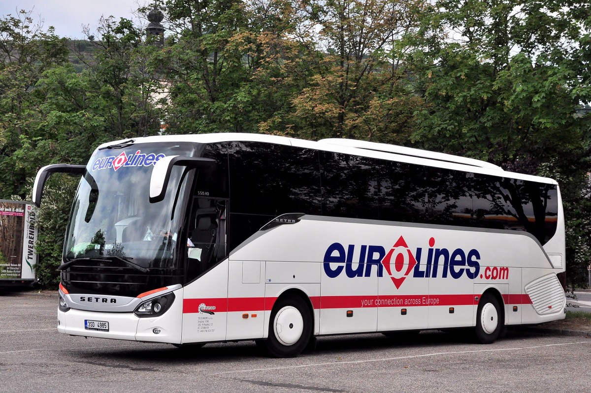 Setra 515 HD von Eurolines aus der CZ im Juni 2015 in Krems.