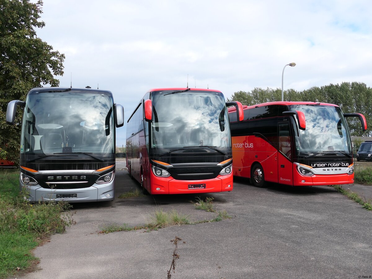 Setra 516 HDH und Setra 516 HD von URB aus Deutschland in Ueckermünde.