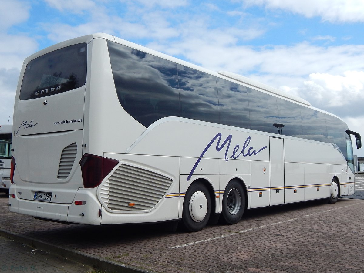 Setra 517 HD von Mela-Reisen aus Deutschland im Stadthafen Sassnitz.