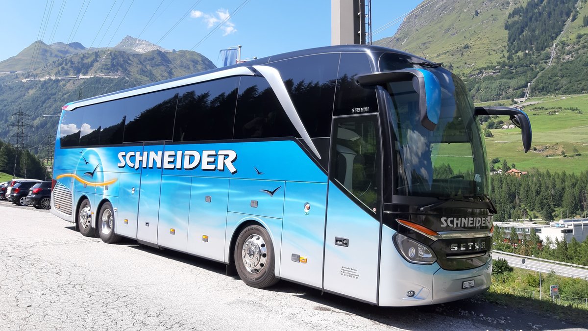 Setra S 515 HDH, SO 28514, in Airolo CH, Schneider Reisen und Transport AG, Langendorf, Aufgenommen am 31. August 2019