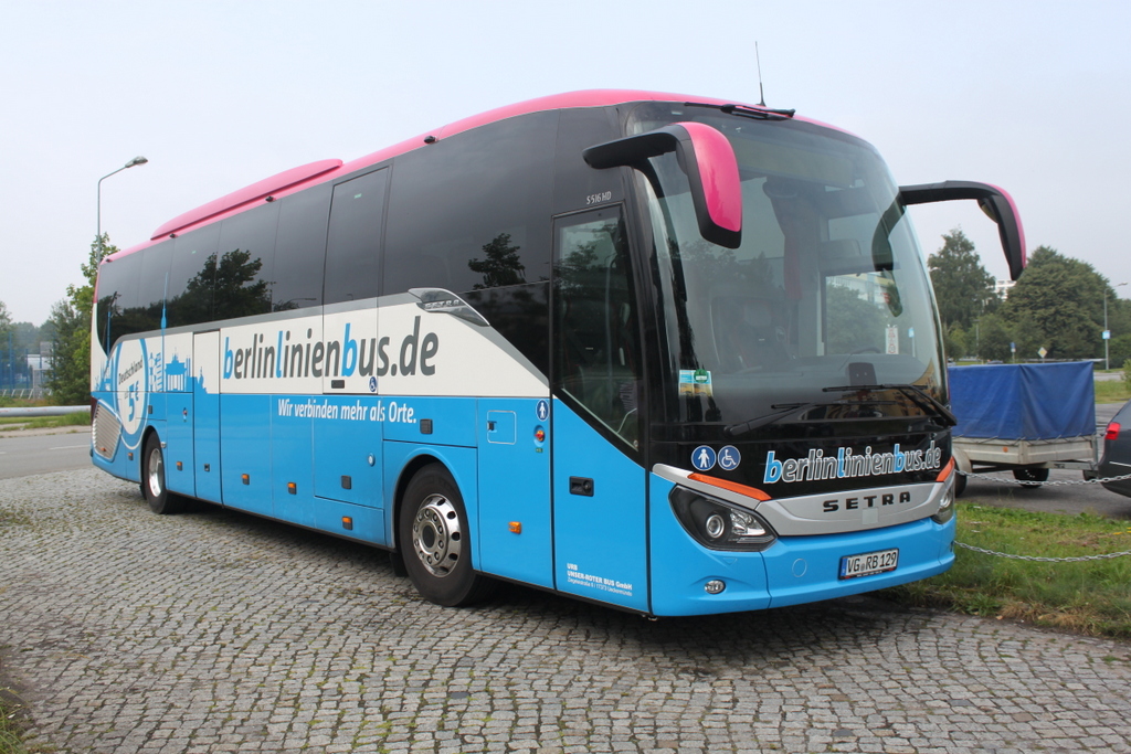 Setra S 516 HD abgestellt in der Rostocker Innenstadt.29.07.2016