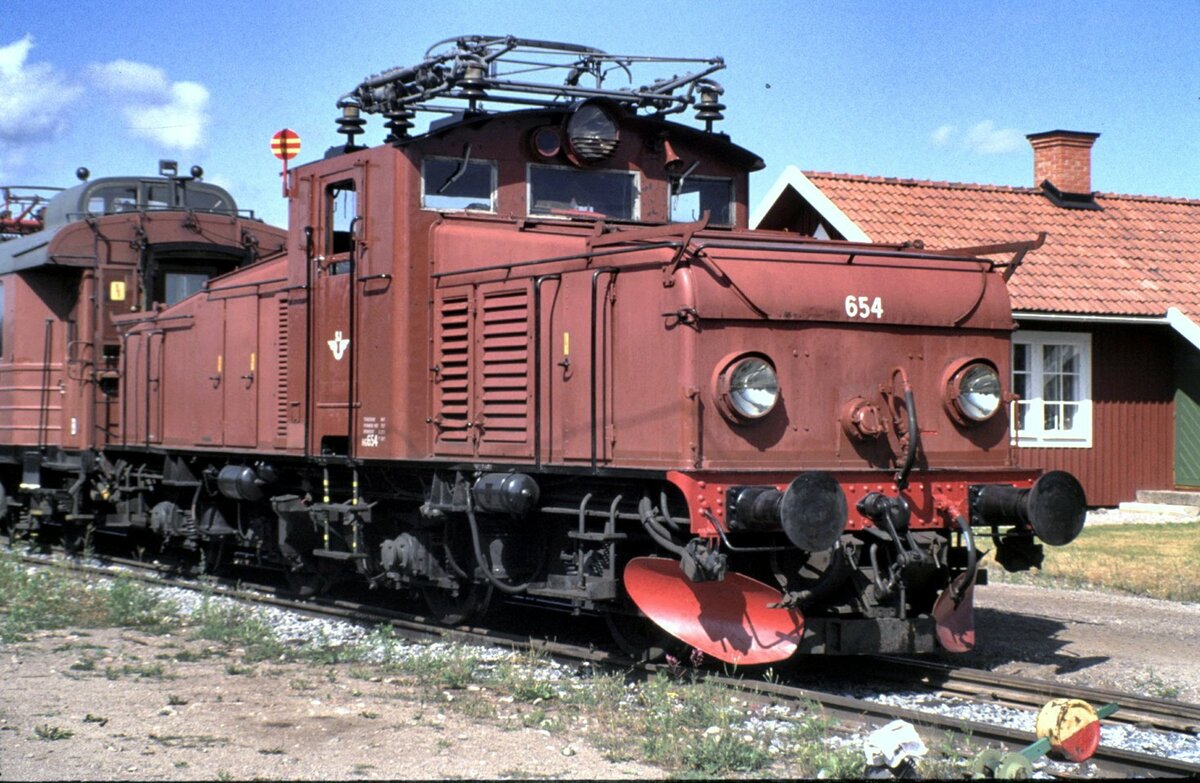 SJ Ellok Hg Nr.654 im Eisenbahnmuseum G�vle am 10.08.1994.