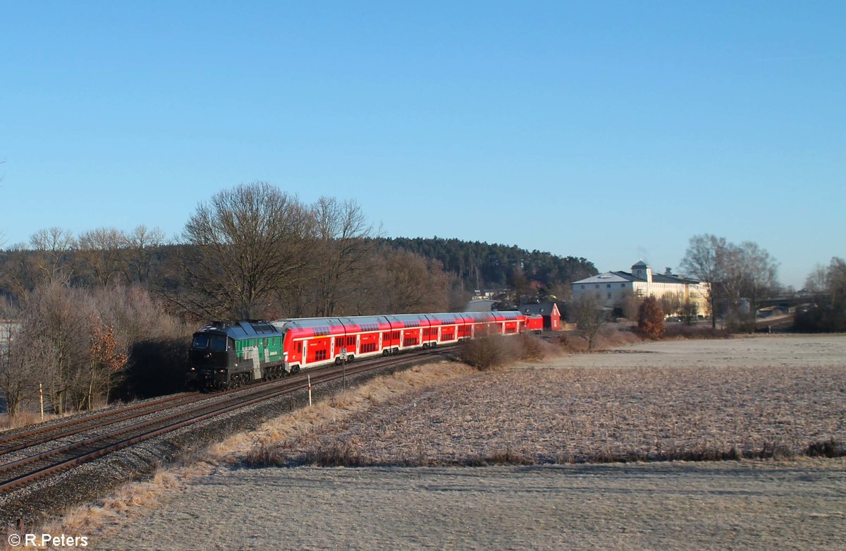 SKINEST RAIL 232 704 mit Dbz 45392 von Cheb nach München Pasing Skoda Dostoüberführung bei Etzenricht bei Weiden. 06.03.21 Gruß zurück an den Tf.