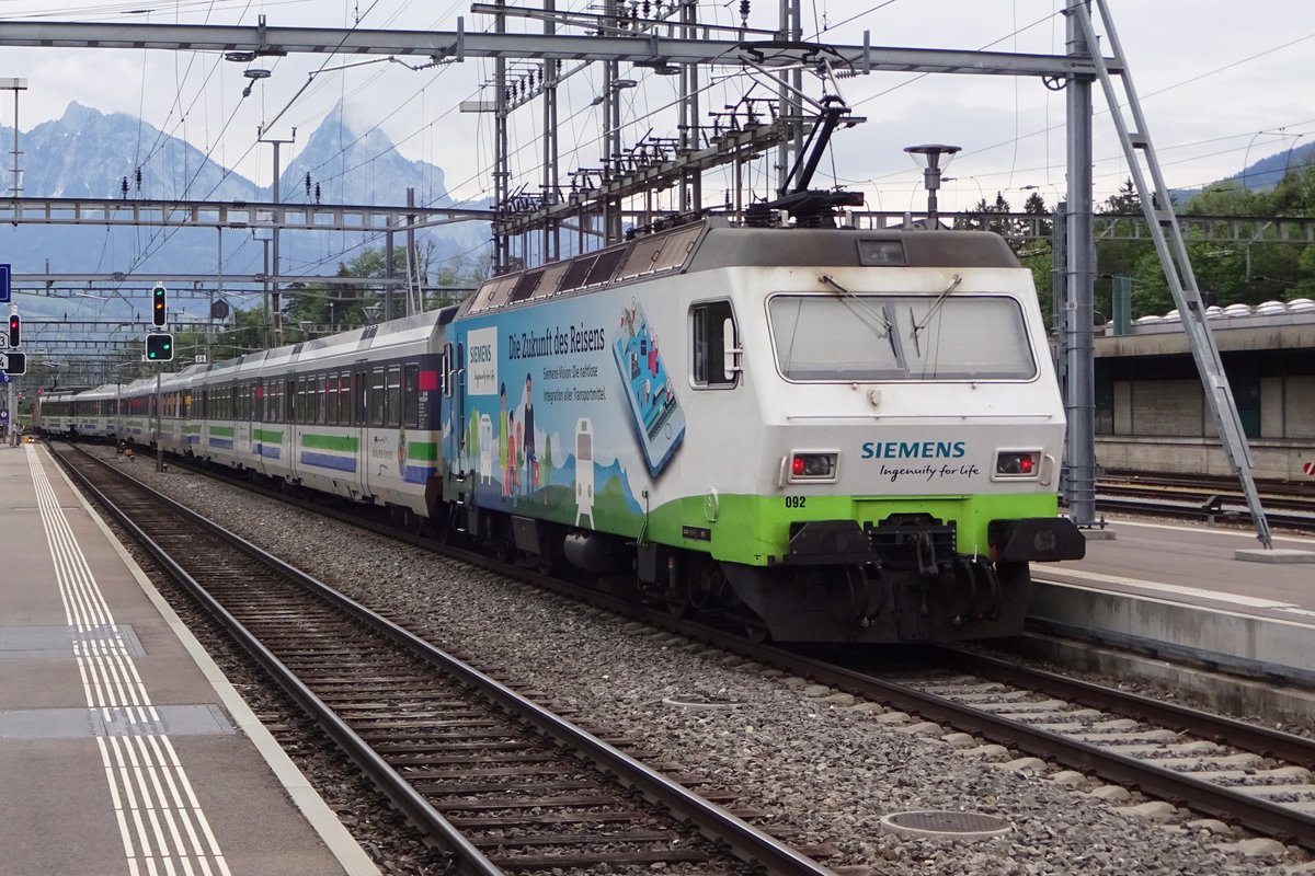 SOB 456 092 verlässt am 29 Mai 2019 Arth-Goldau.