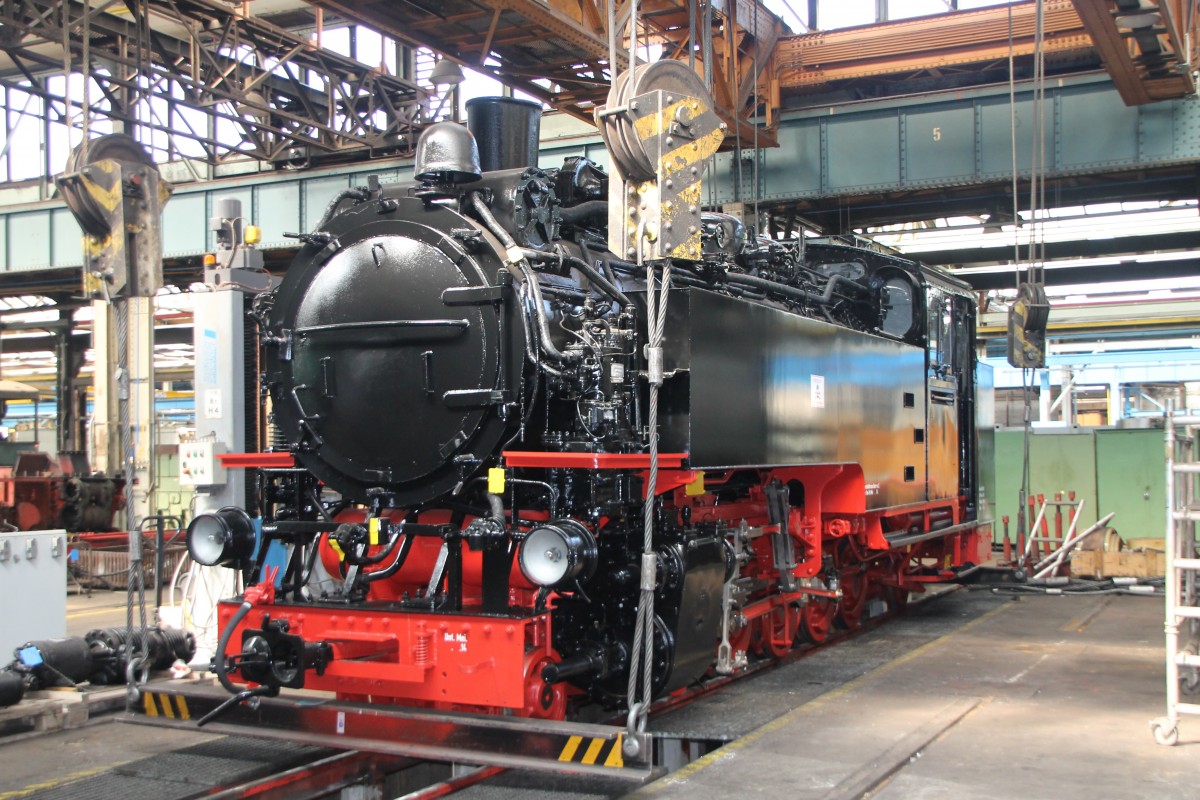 SOEG 99 749 kurz vor Abschluss ihrer HU im DLW Meiningen am 29.M�rz.2014