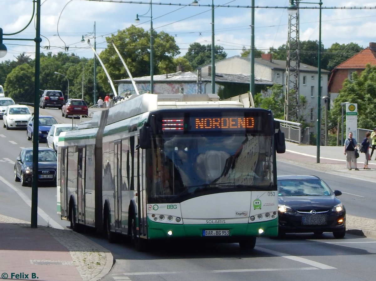 Solaris Trollino 18 der Barnimer Busgesellschaft in Eberswalde.