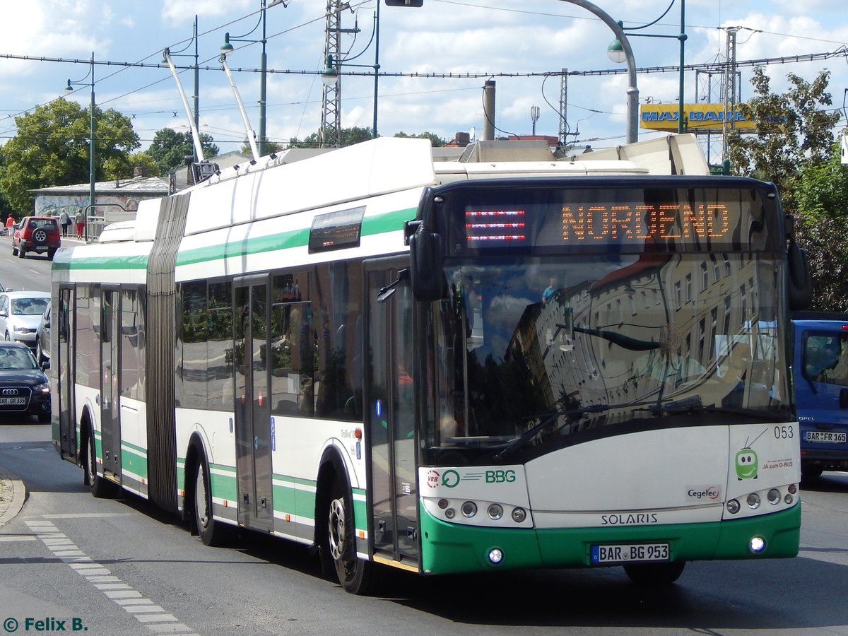 Solaris Trollino 18 der Barnimer Busgesellschaft in Eberswalde.