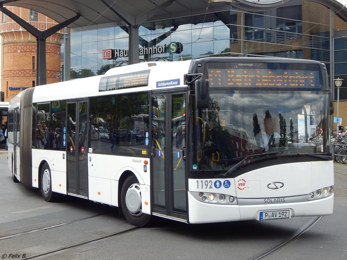 Solaris Urbino 18 der Beelitzer Verkehrs- und Servicegesellschaft mbH in Potsdam. 