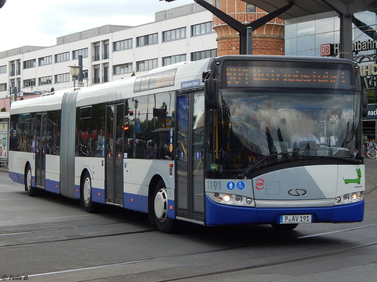 Solaris Urbino 18 der Beelitzer Verkehrs- und Servicegesellschaft mbH in Potsdam. 