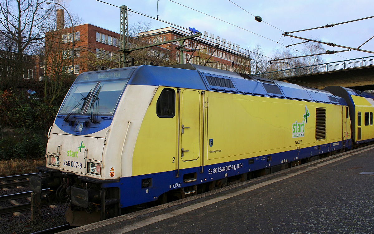 start 246 007-9 (REV/EVB/26.10.20) altes Farbdesign Hamburg-Harburg 15.01.2022