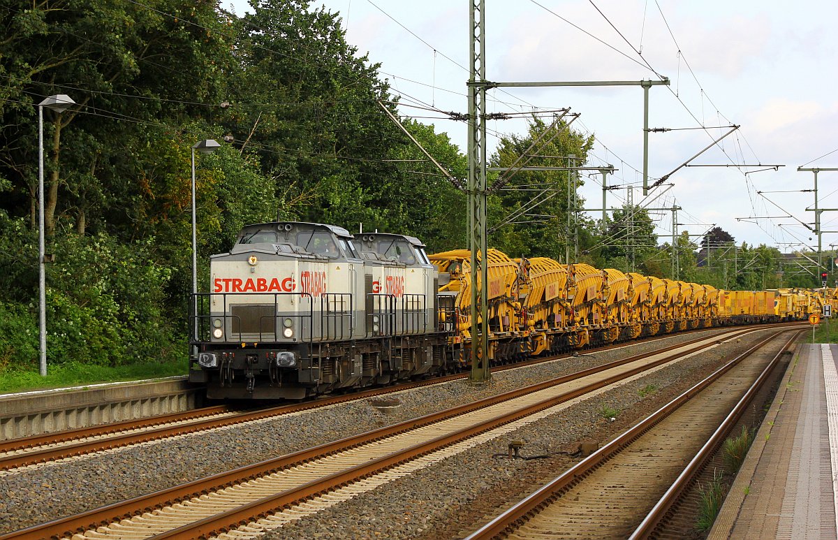 STRABAGG Baupower....203 841 und 203 166 mit Bauzug Richtung Dnemark....Schleswig 22.08.2017 (04400)