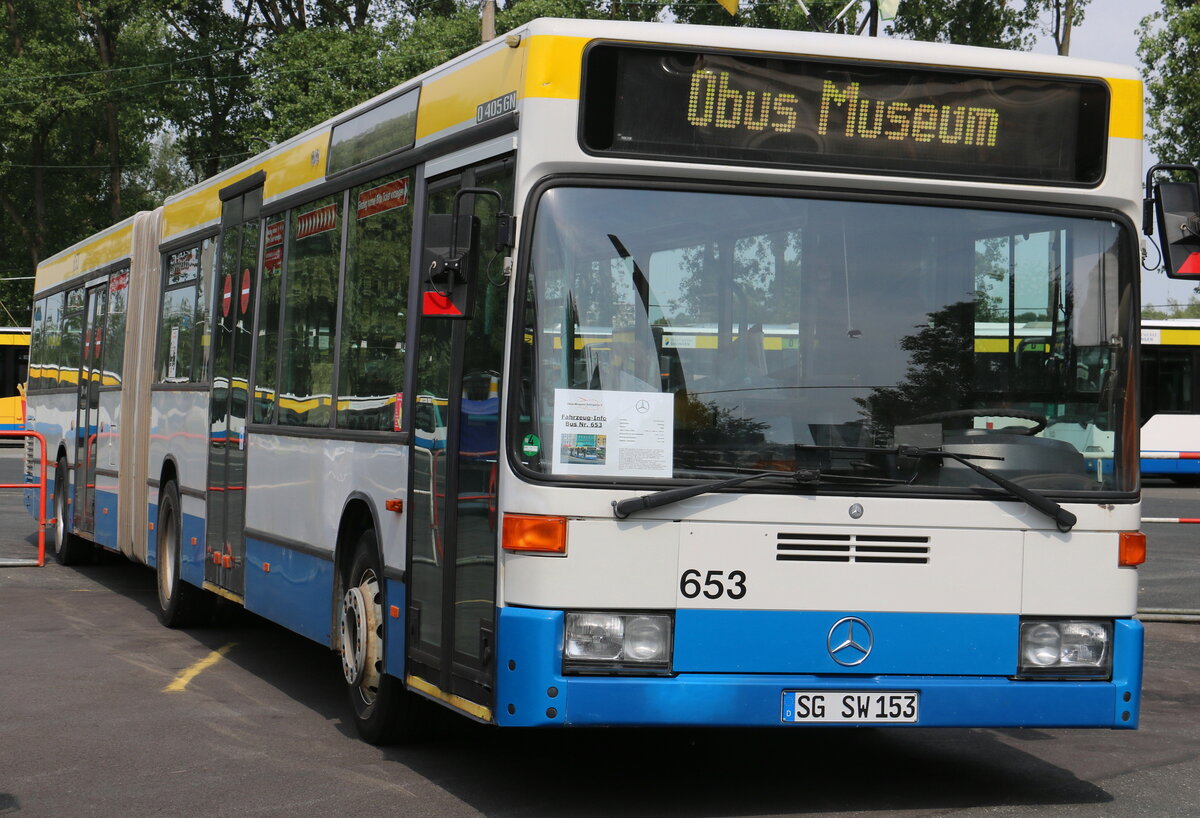 SWS Solingen - Nr. 653/SG-SW 153 - Mercedes (ex Scholten, Xanten; ex SWS Solingen Nr. 653) am 19. Juni 2022 in Solingen (Aufnahme: Martin Beyer)