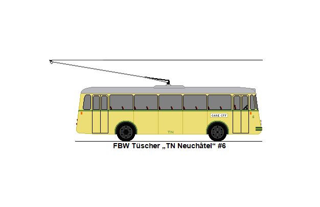 TN Neuchtel - Nr. 6 - FBW/Tscher Trolleybus (ex Nr. 21; ex VBZ Zrich Nr. 53)