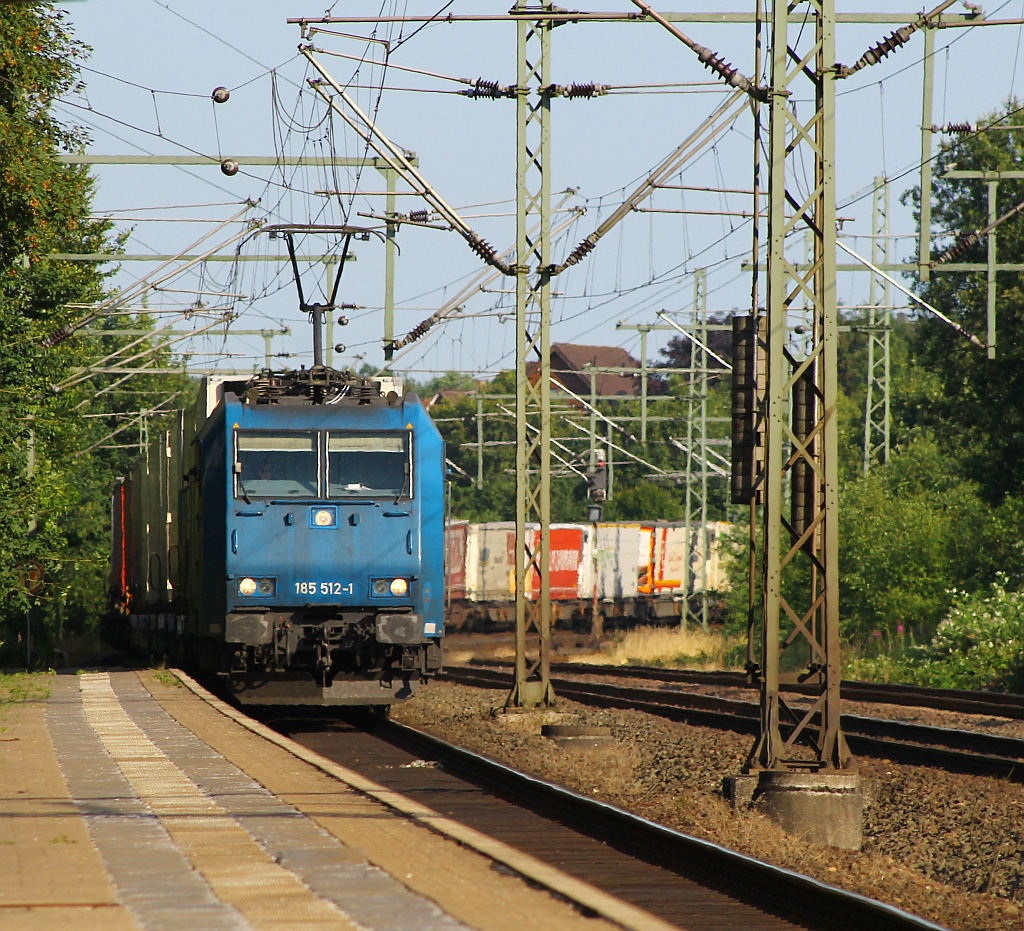 TXL 185 512-1 rauscht hier mit dem DGS 4056x durch Schleswig, das Ziel ist Padborg Gbf/DK. Schleswig 07.07.2013