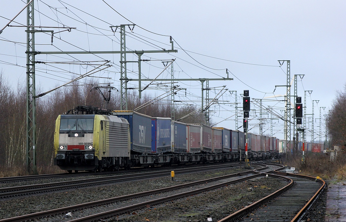 TXL ES64F4-089/6189 989-7/189-989NC(REV/Be/20.06.12) mit dem DGS 40577 nach Verona Q.E aufgenommen in Jübek. 18.12.2016