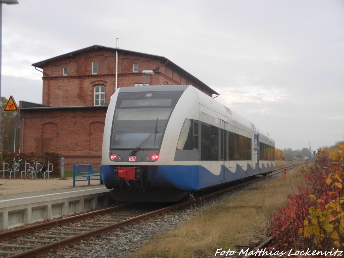 UBB GTW 2/6 im Bahnhof Barth am 5.11.15