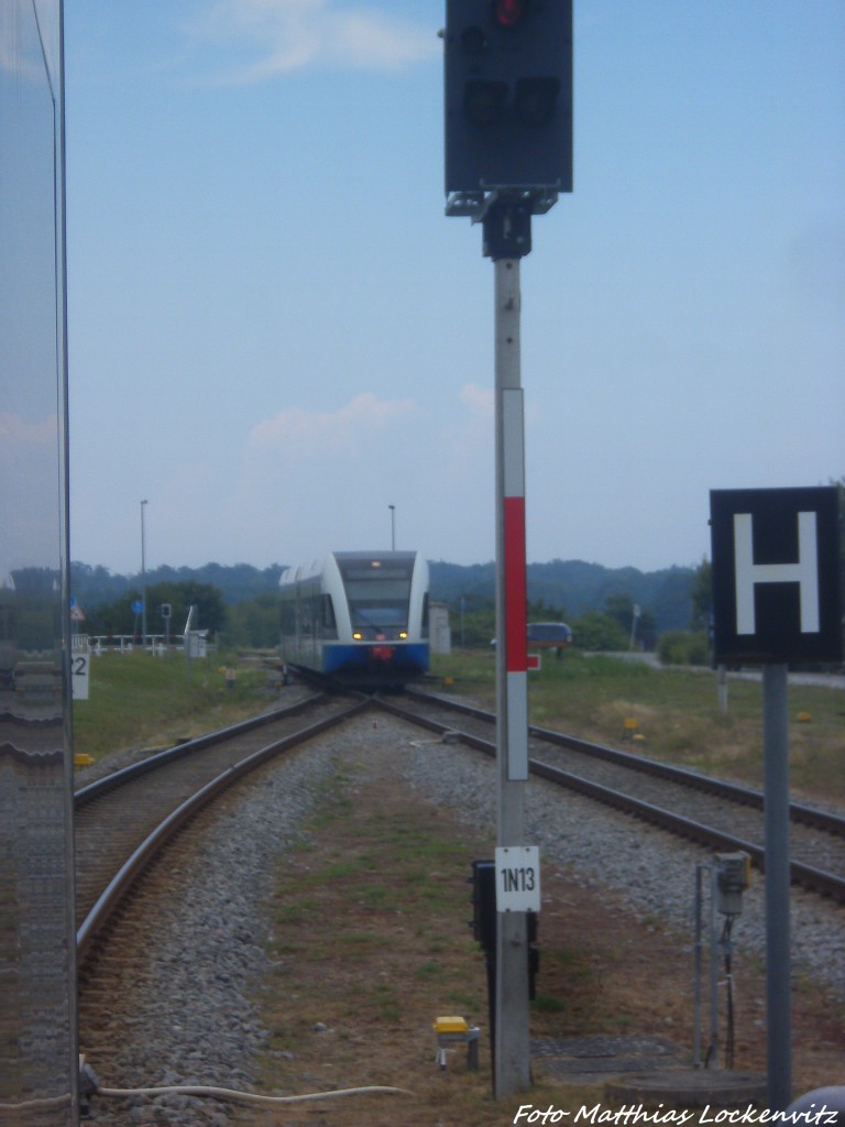 UBB GTW 2/6 beim einfahren in den Bahnhof ckeritz am 27.7.14