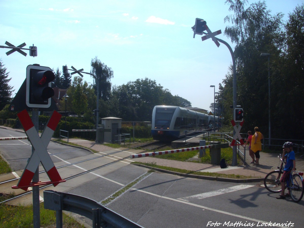 UBB GTW 2/6 mit ziel Zssow im Bahnhof Ahlbeck Ostseetherme am 27.7.14