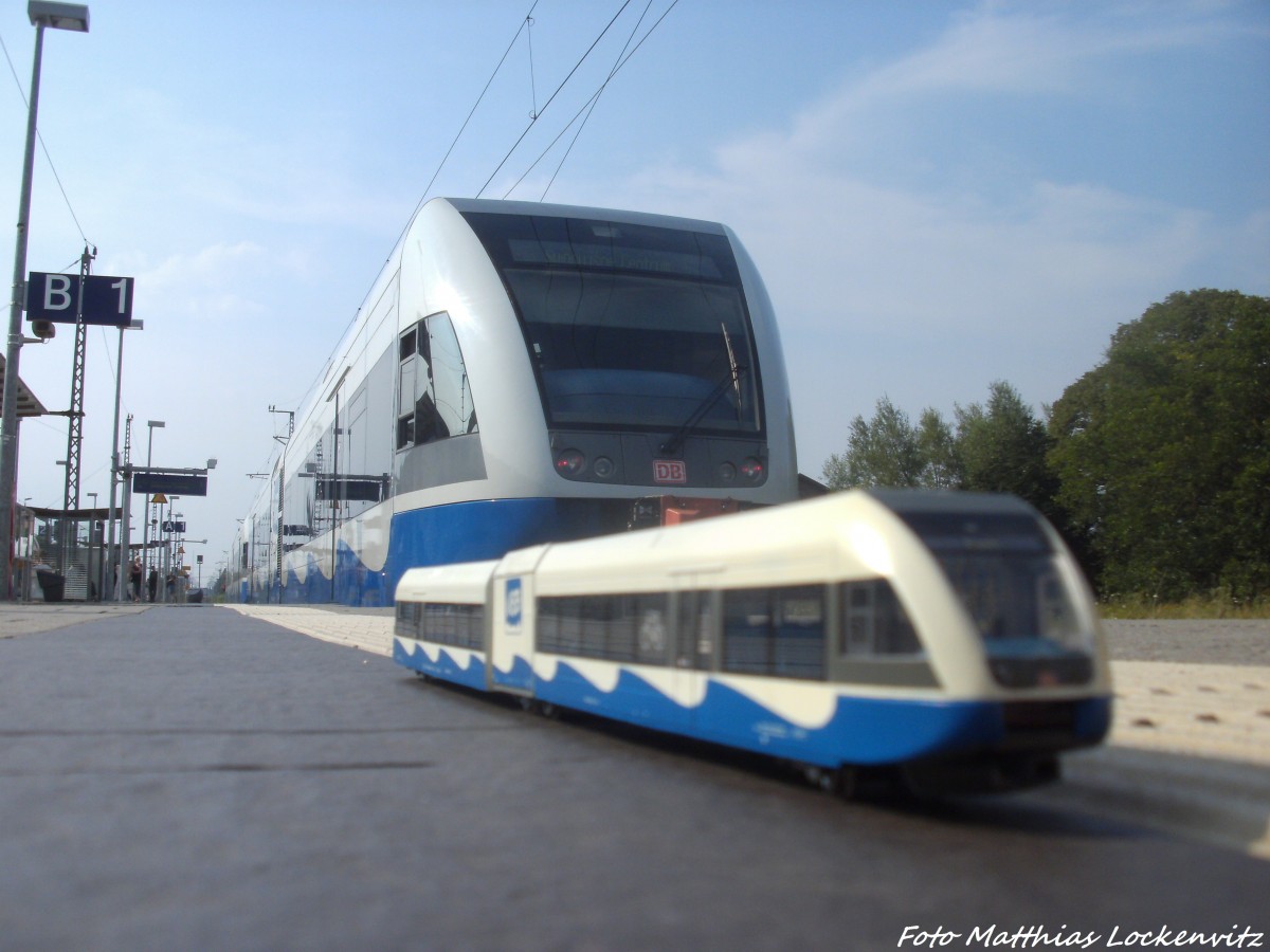 UBB GTW 2/6er in Gro und Klein im Bahnhof Zssow am 28.7.14