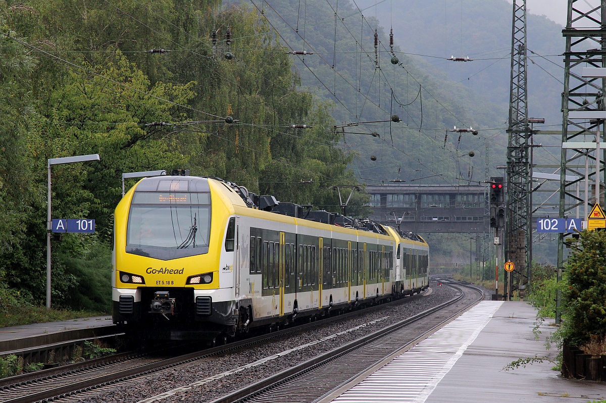 berraschungsgste in Bingen am Rhein...Go-Ahead ET 5.18 A/B (1429 053-0/553-9 D-GABW) und ET 3.01 A/B (1427 011-0/511-9 D-GABW). Bingen am Rhein 15.09.2021