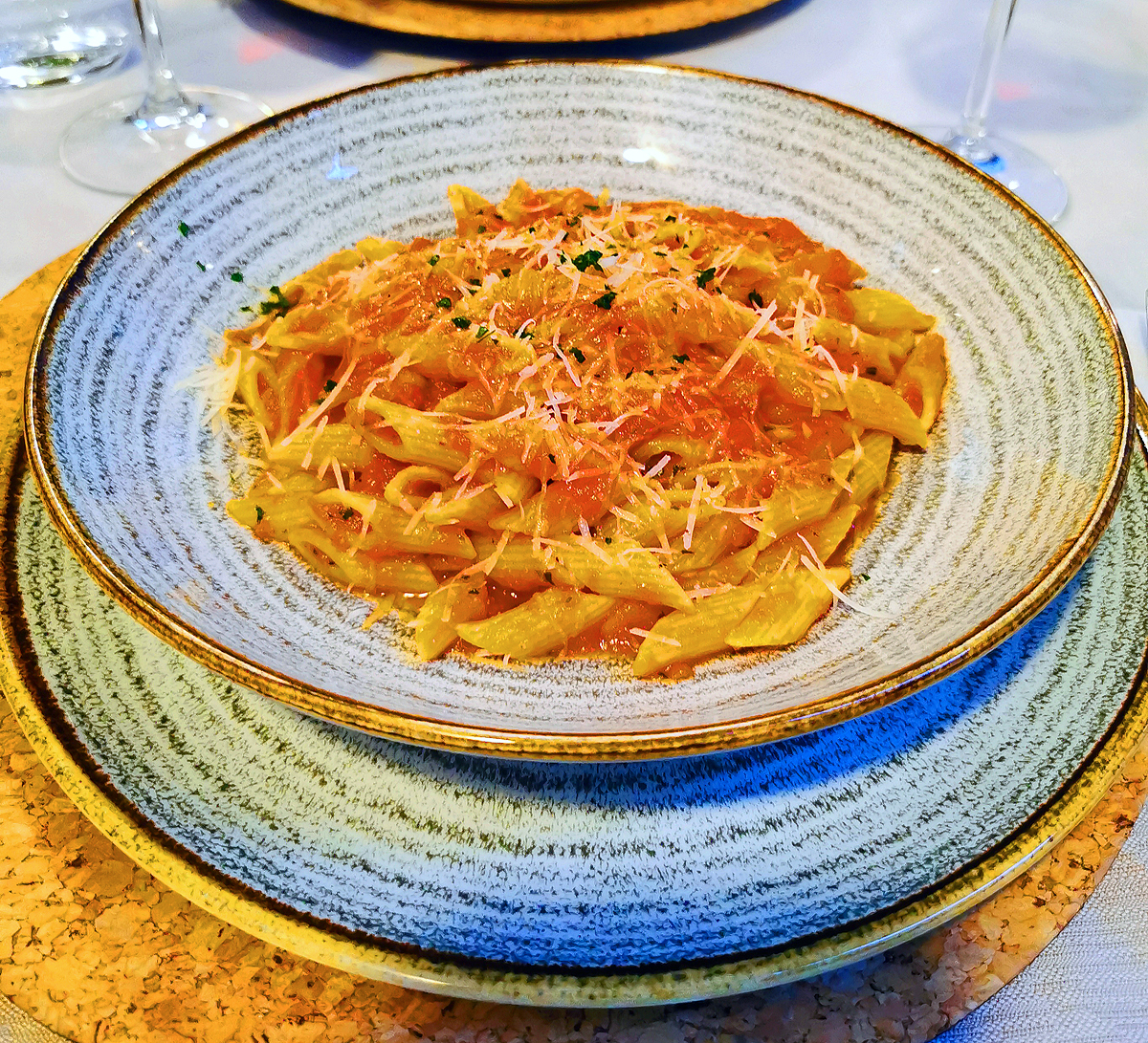 Unser Menü am 07.09.2021 in einem Ristorante in Domodossola....
Der 3. Gang - Penne all’arrabbiata