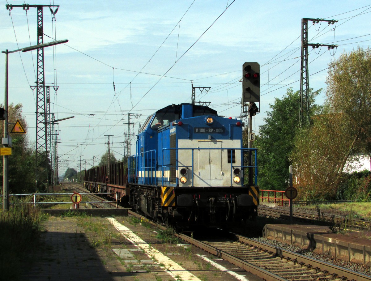 V 100-SP-005 der Spitzke Logistik GMBH durchfuhr am 29.09.2014 den Bahnhof Weiterstadt