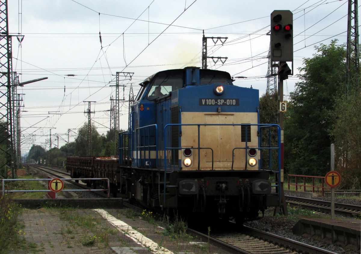 V 100-SP-010 der Spitzke Logistik GMBH durchfuhr am 30.09.2014 den Bahnhof Weiterstadt
