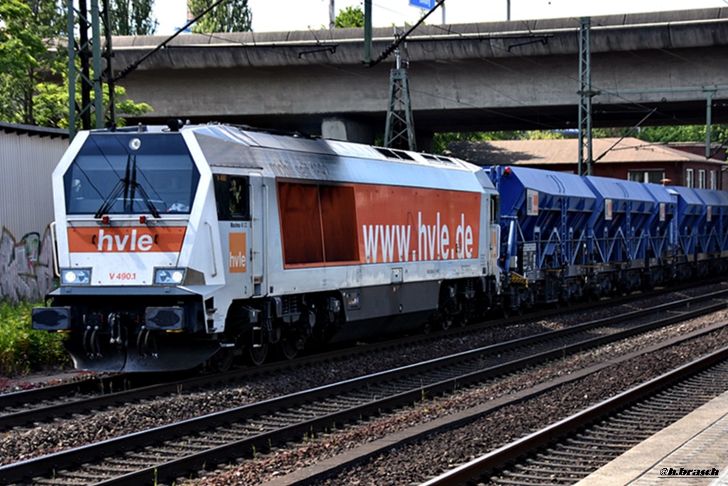 V 490.1 zog einen ganzzug durch hh-harburg,17.06.17