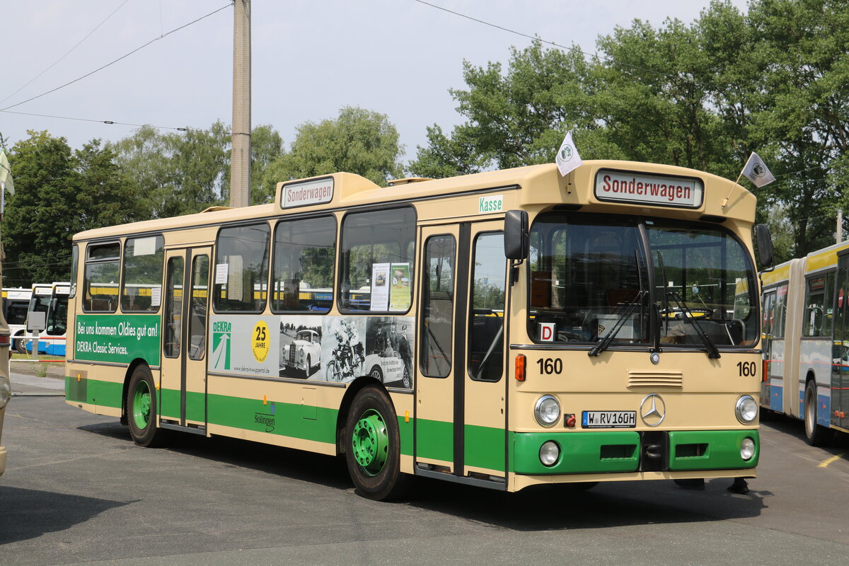 VhAg, Wuppertal - Nr. 160/W-RV 160H - Mercedes (ex SWS Solingen Nr. 160) am 19. Juni 2022 in Solingen (Aufnahme: Martin Beyer)