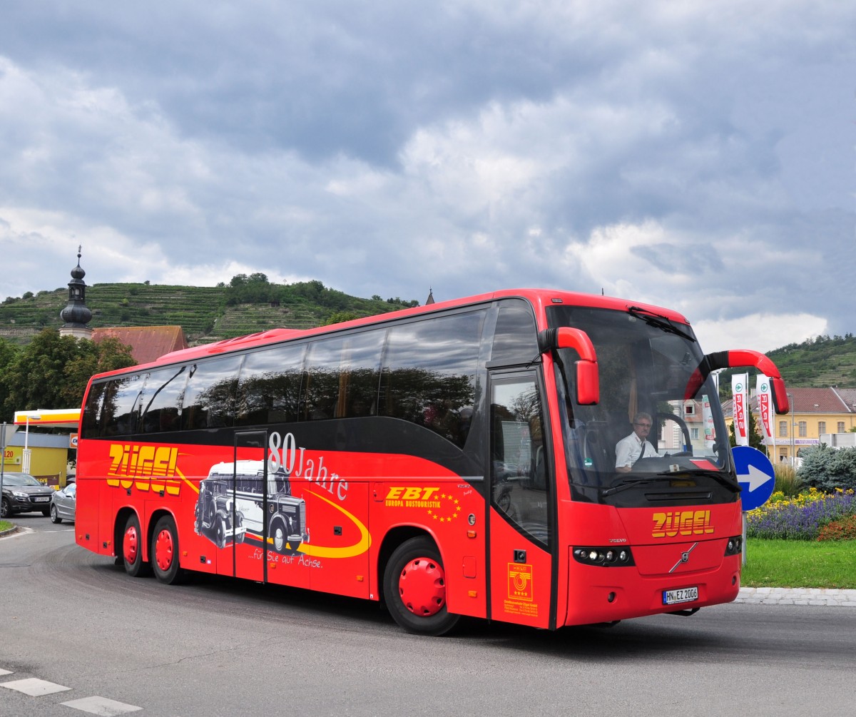 VOLVO 9700 von Zgel Reisen aus der BRD am 29.August 2014 in Krems gesehen.