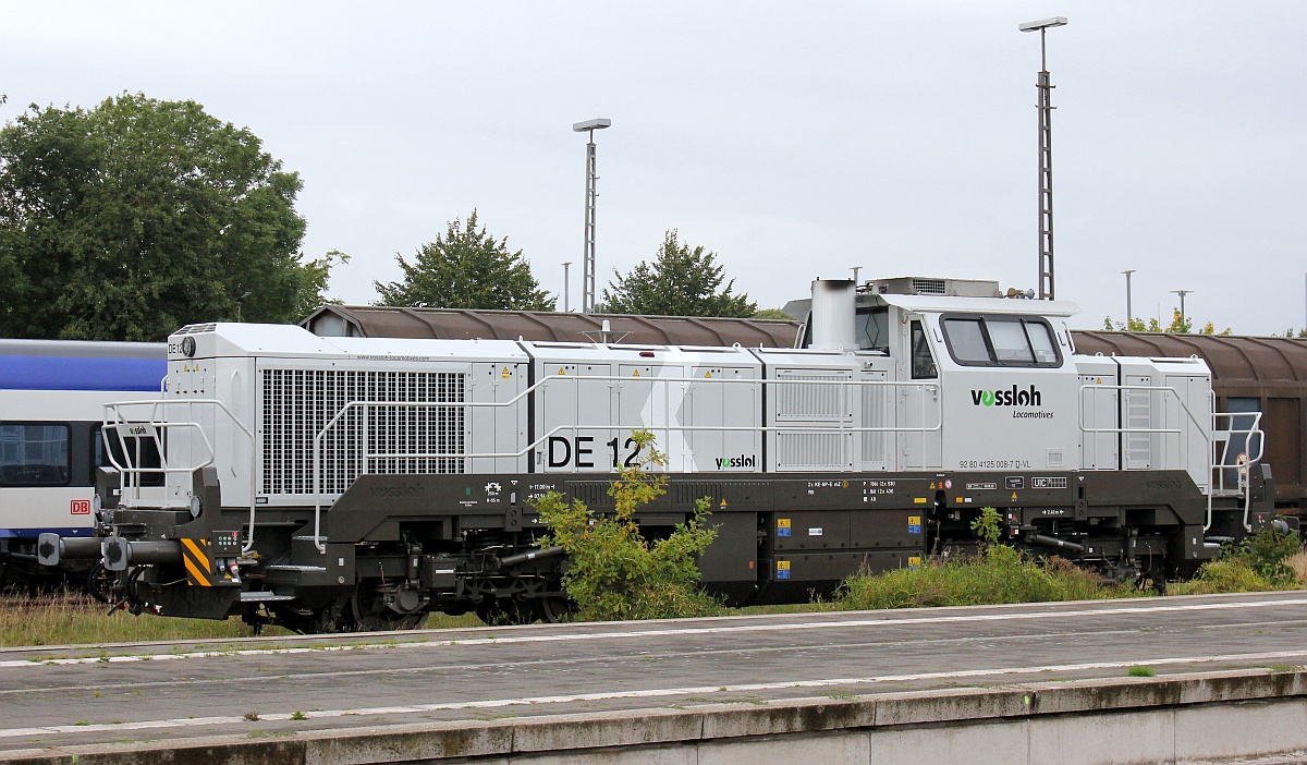 Vossloh DE 12 im Einsatz für CFL Cargo/neg registriert unter 4125 008-7(REV/VL/18.08.20). Niebüll 12.09.2020