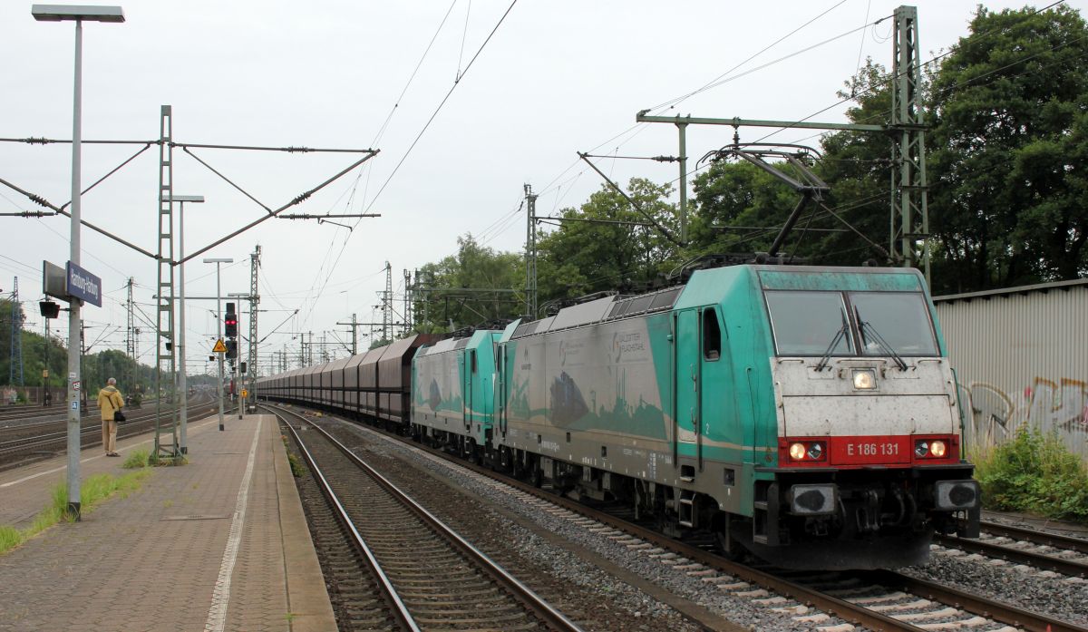 VPS 186 131-9(REV/mgw/03.03.16) und 186 247-3(REV/mgw/02.03.17) mit nem Kohlependel zum Hansa Port. HH-Harburg 06.07.2019