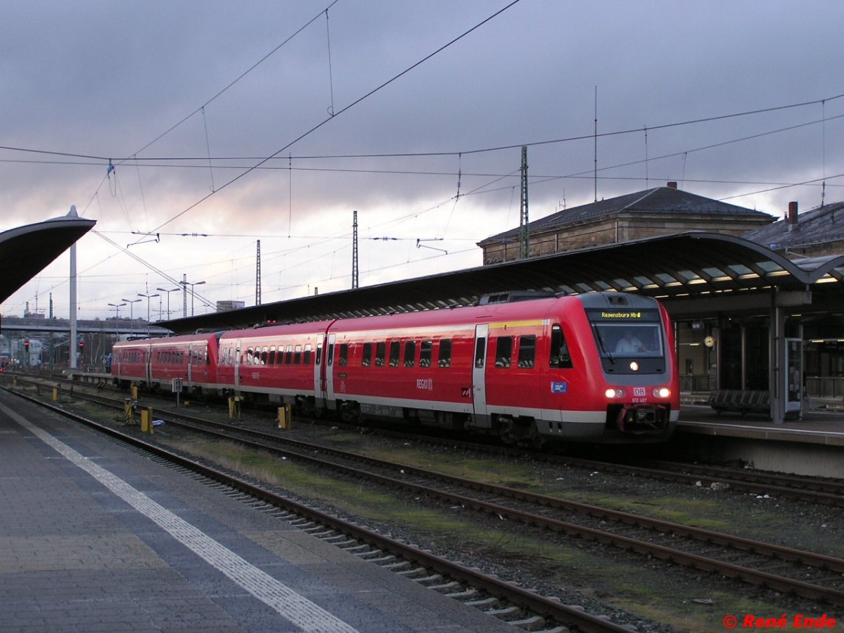 VT 612 von Hof Hbf nach Regensburg Hbf. Aufgemommen in Hof Hbf.