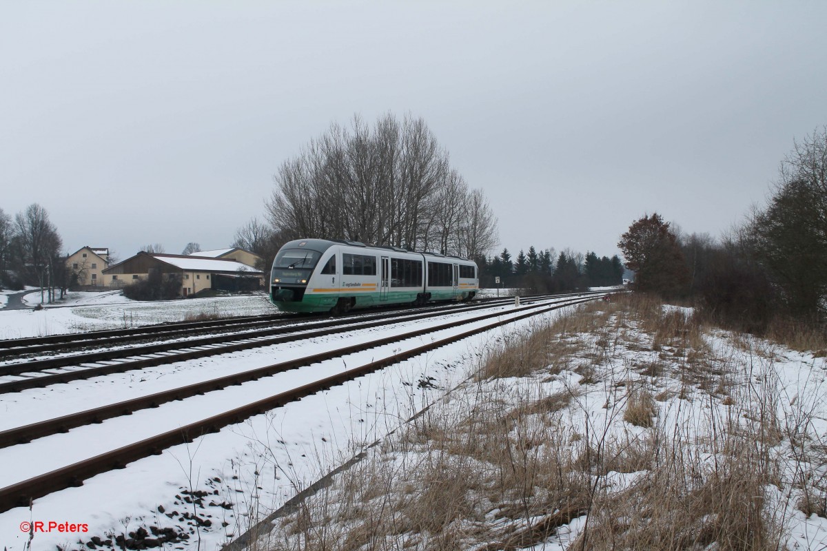 VT15 bei Schönfeld auf dem Weg als VBG74263 nach Regensburg. 02.02.14