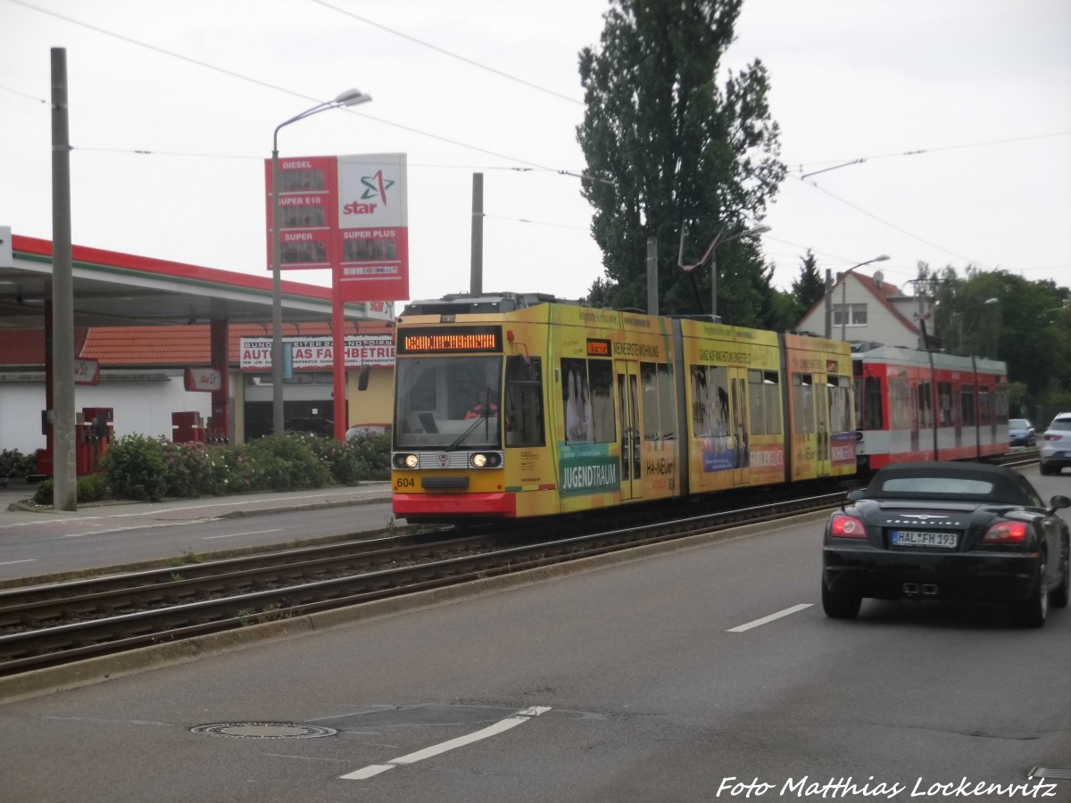 Wagen 604 schleppte Wagen 642 der HAVAG zum Betriebshof Rosengarten am 8.6.15