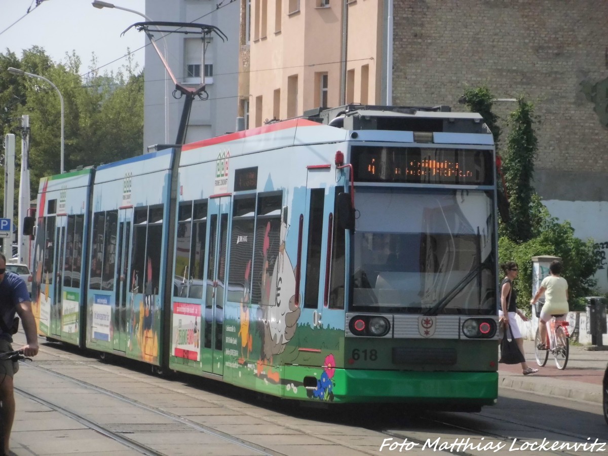 Wagen 618 der HAVAG an der Haltestelle Saline am 7.8.15