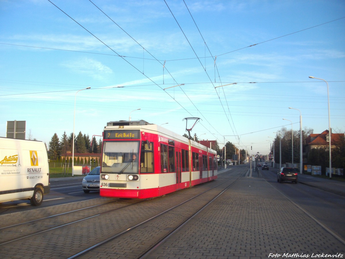 Wagen 636 der HAVAG unterwegs nach Krllwitz am 23.11.14