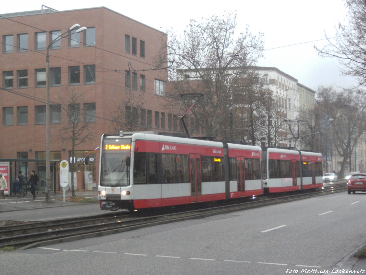 Wagen 677 der HAVAG unterwegs nach Soltauer Strae am 20.11.14