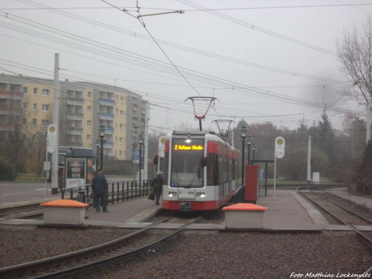 Wagen 691 mit ziel Soltauer Strae an der endhaltestelle Beesen am 20.11.14