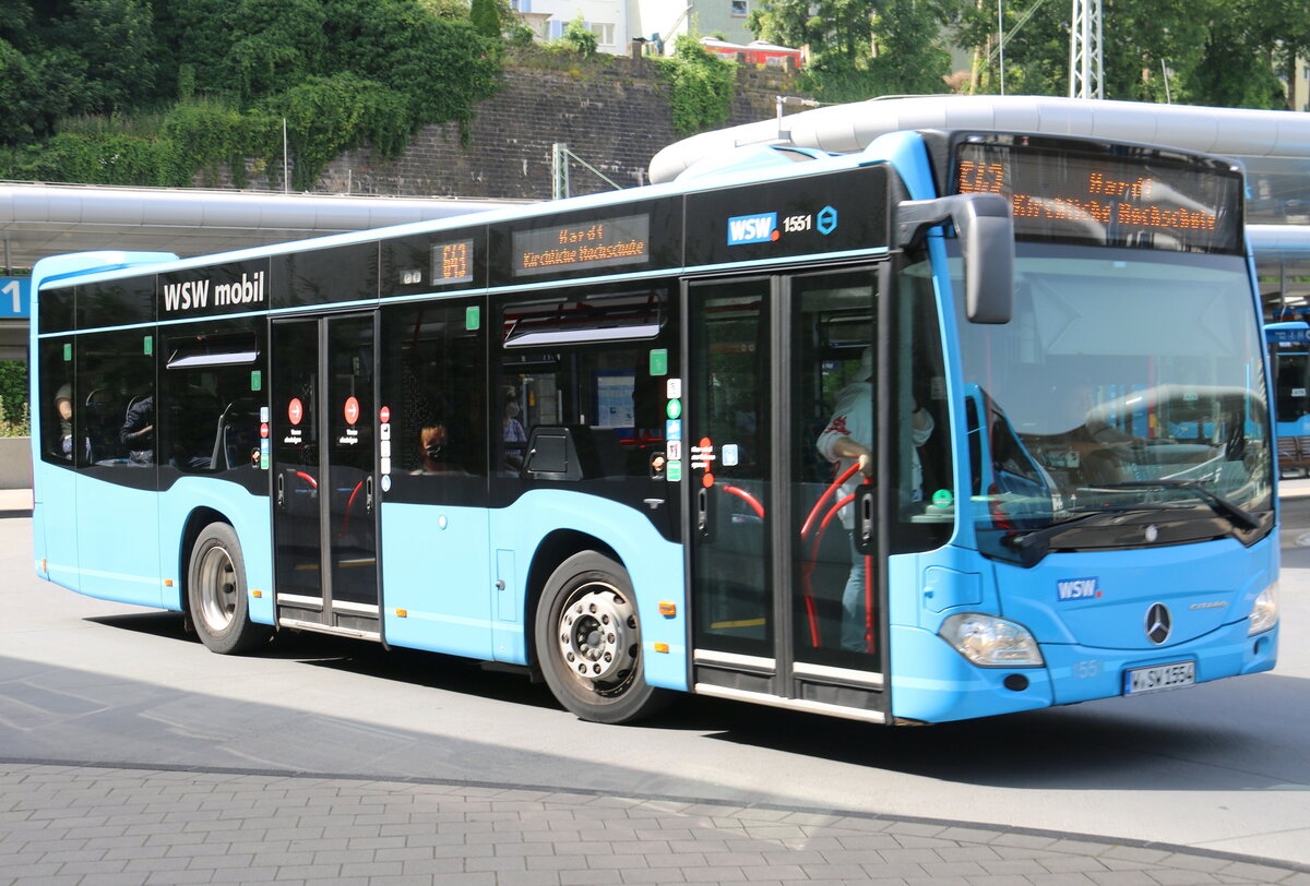 WSW Wuppertal - Nr. 1551/W-SW 1554 - Mercedes am 18. Juni 2022 in Wuppertal, Elberfeld (Aufnahme: Martin Beyer)