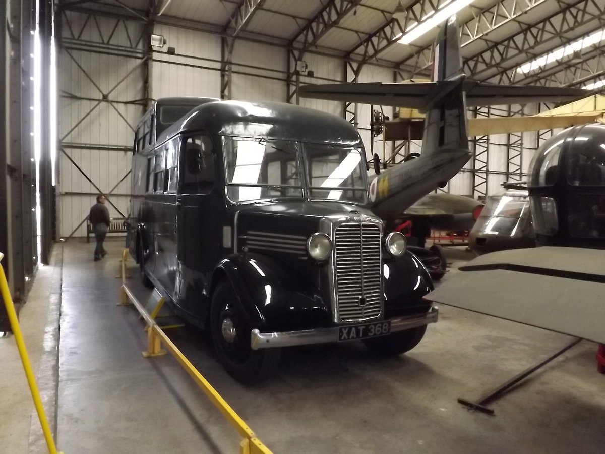 XAT 368
1947 Commer Commando, fitted with Park Royal bodywork.
New to, and used by, the RAF as a crew bus at airfields in Yorkshire, UK.
Donated to the RAF Benevolent Fund and restored to working condition.  Now on display at the Yorkshire Air Museum, Elvington, York, UK.  More details at http://www.yorkshiremvt.co.uk/articles/raf_bus/raf_bus.htm 

Taken at Elvington, York, UK, 13th September 2014.